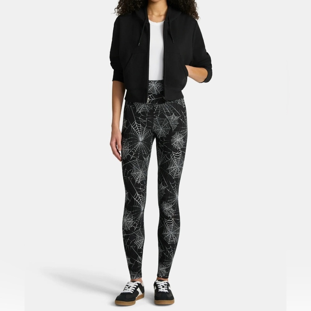 Black Spider Web Print High rise 27” Leggings